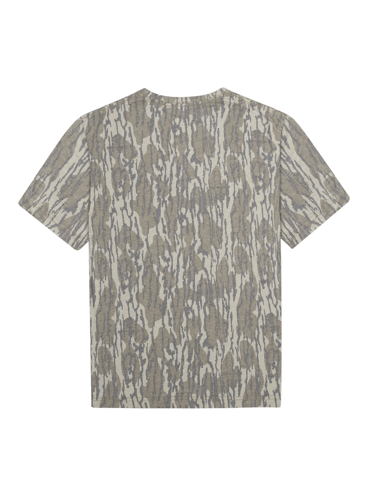 Washed Out Camo Tee in Mossy Oak Bottomland camo, back view