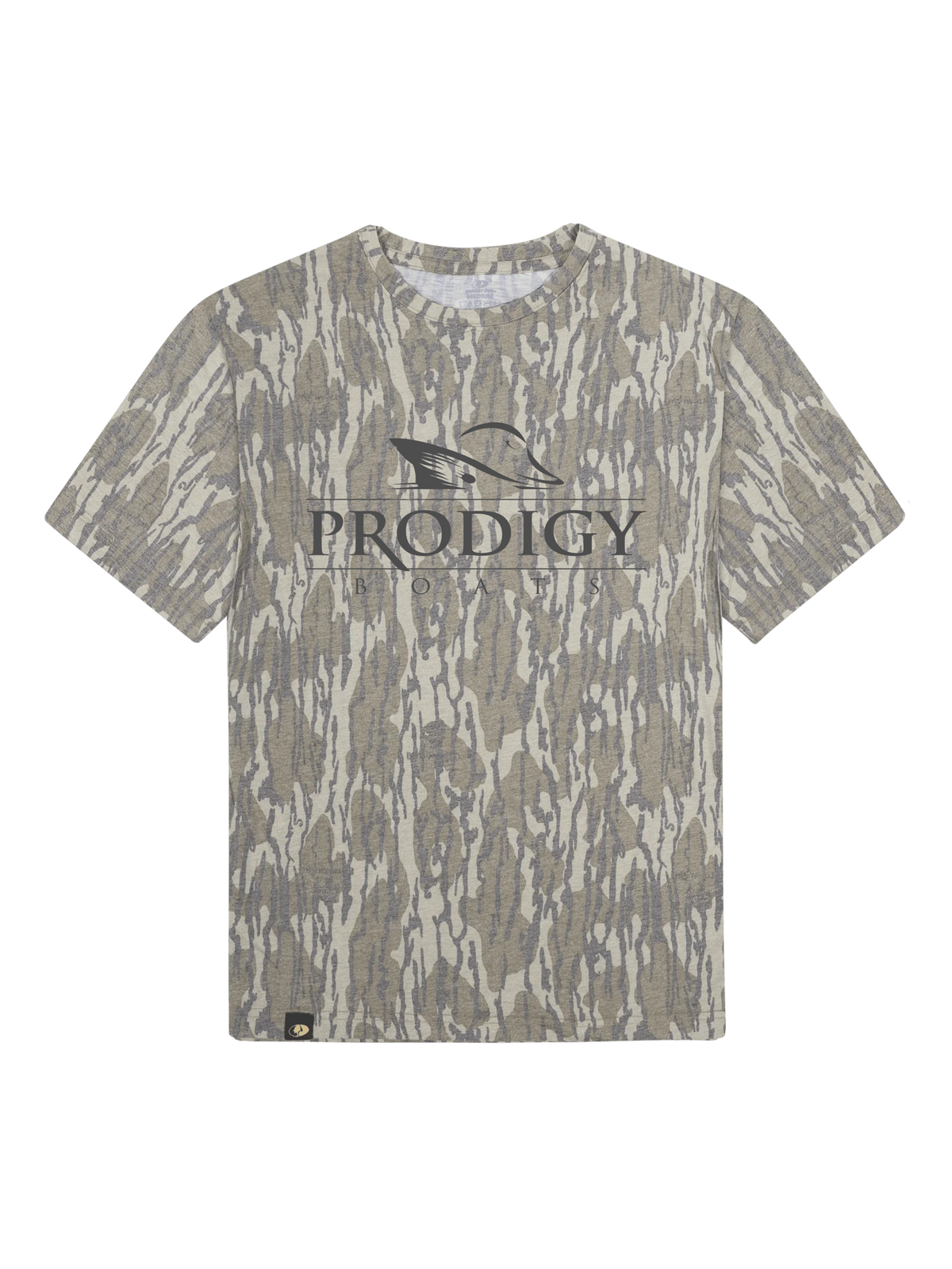 Washed Out Camo Tee in Mossy Oak Bottomland camo, front view