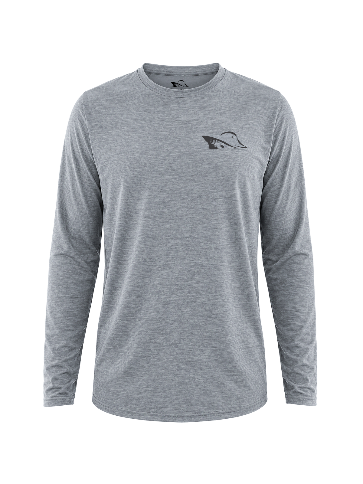 Grey Performance Long Sleeve in Heather Gray, front view