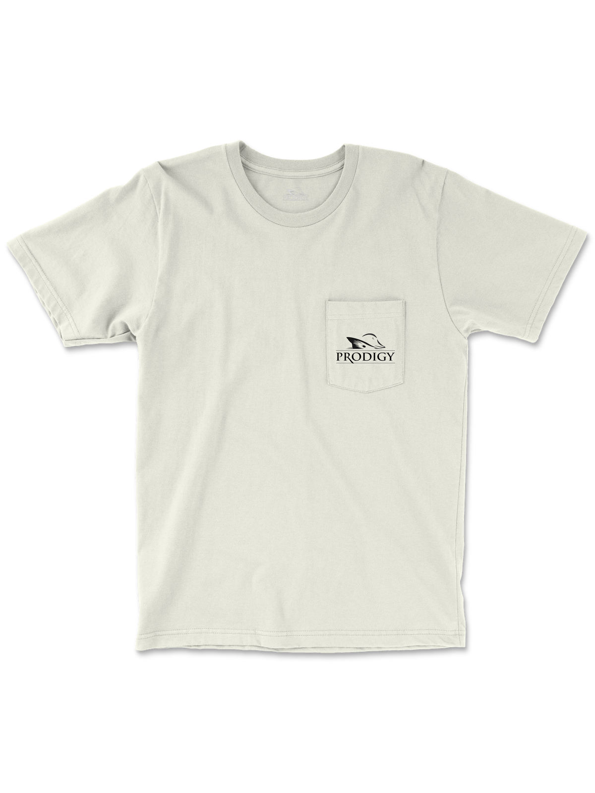 Skiff Pocket Tee in Ivory, front view with left chest pocket print
