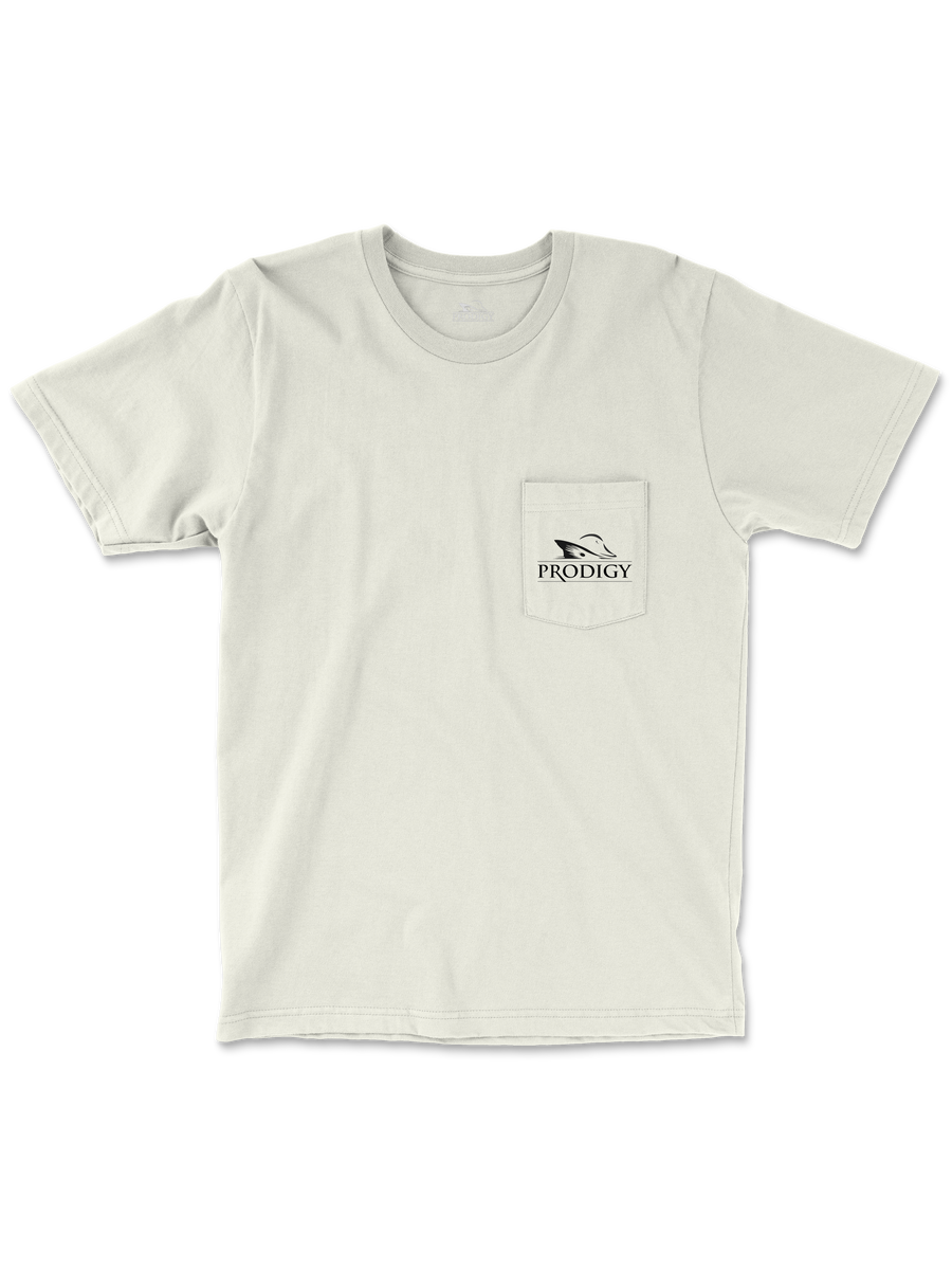 Everyday Pocket Tee in Ivory, front view with left chest pocket