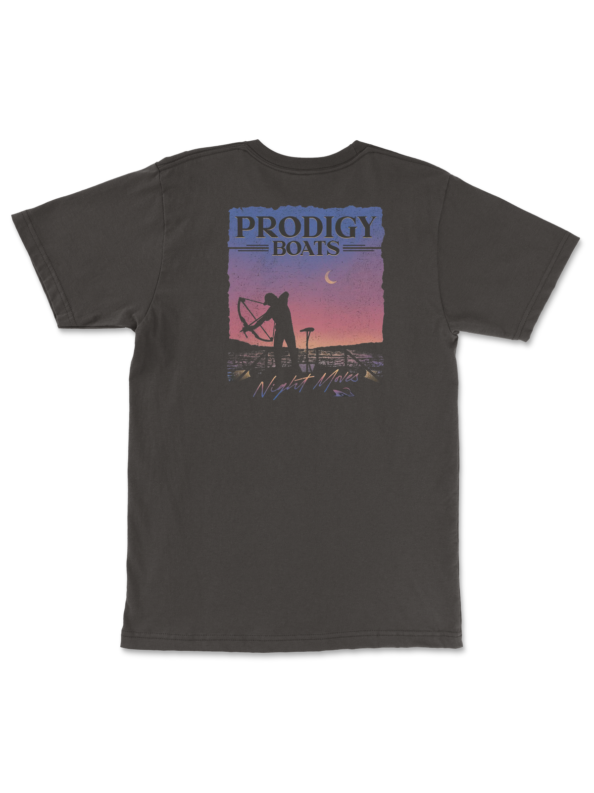 Night Moves Pocket Tee, back view showing the full graphic