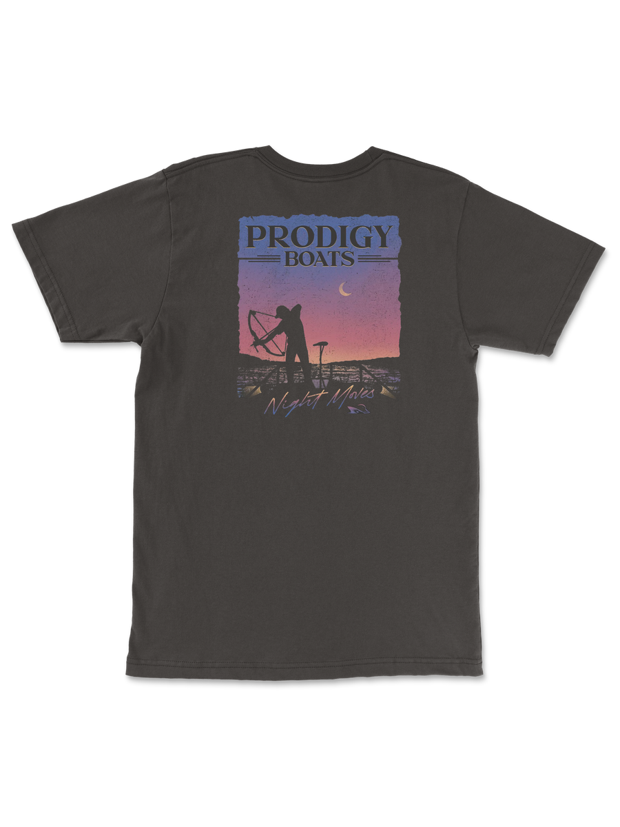 Night Moves Pocket Tee, back view showing the full graphic