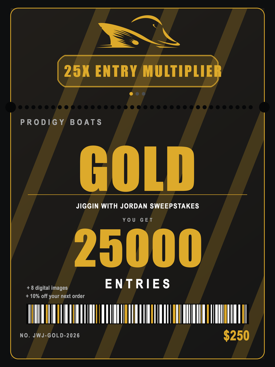 Gold 25x ticket showing 25,000 entries