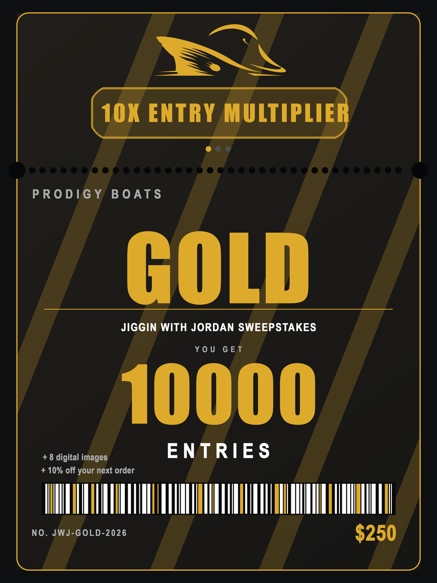 Gold ticket showing 10x entry multiplier and 10,000 entries